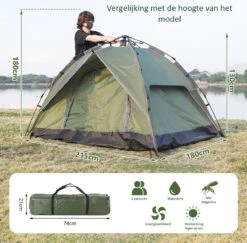 Sens Design Pop Up Tent - Tent - 2-3 Personen -Buiten Kampeer Aanbieding 1200x1180