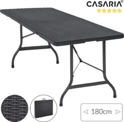 Casaria Tuintafel Opvouwbaar – Met Draaggreep 180x75 Cm – Zwart -Buiten Kampeer Aanbieding 1200x1180 4