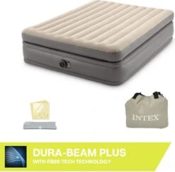 Intex Prime Comfort - Luchtbed - 2-Persoons - 152x203x51 Cm (BxLxH) - Grijs - Met Ingebouwde Motorpomp -Buiten Kampeer Aanbieding 1200x1184 6