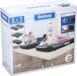Bestway 3-in-1 Luchtbed - Connect - Zwart - 188x99cm - PVC/Polyester - Single, Double Single En Twin Opblaasbed - Tritech Materiaal - I-Beam Constructie -Buiten Kampeer Aanbieding 1200x1184 7