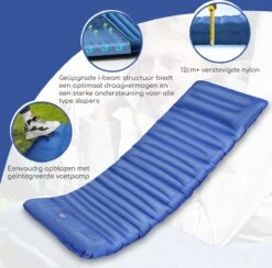 Hikr® Slaapmat 10cm+ Dikte - Comfortabel Luchtmatras - Zelfopblazend Met De Voet - TPU+40D Nylon - Slaapmatje Eenpersoons En Uit Te Breiden Tot Tweepersoons - Slaapmat Met Ingebouwde Pomp -Buiten Kampeer Aanbieding 1200x1186 6
