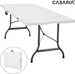 Casaria Tuintafel Opvouwbaar – Met Draaggreep 220x70 Cm – Wit -Buiten Kampeer Aanbieding 1200x1187 7
