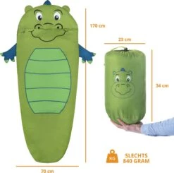 Dutch Mountains Kinderslaapzak Nijlpaard - 170 X 70cm Polyester - Zacht Lichtgewicht – Opberghoes -Buiten Kampeer Aanbieding 1200x1190 4