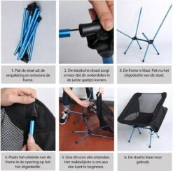 Lopoleis® Campingstoel – Campingstoel Opvouwbaar – Visstoel – Vouwstoel – Strandstoel – Inklapbaar – Lichtgewicht – Outdoor Stoel - Hoge Rugleuning -Buiten Kampeer Aanbieding 1200x1190 6