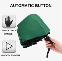 HK-Goodies- Automatische Stormparaplu - Paraplu - Automatisch, Opvouwbaar & Windproof Tot 100km P/u - Inclusief Beschermhoes - Ø 95 Cm - Extra Sterk - Dubbele Laag - Groen -Buiten Kampeer Aanbieding 1200x1197 13