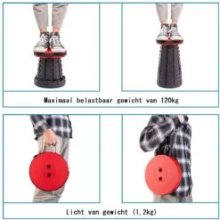Kampeerkruk - Uitschuifbare Kruk - Rood/Zwart- Tot 120 Kg - Travel Stool - Opvouwbare Campingkruk - Inklapbaar Krukje - Telescopische Kruk - Camping - Outdoor -Buiten Kampeer Aanbieding 1200x1198 10