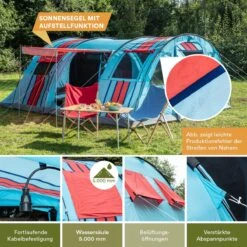 Skandika Gotland Tunneltent Voor 6 Personen, Grote Familietent In Racing-design, Ingenaaide Tentbodem, Waterdicht, 5000 Mm Waterkolom, Slaapcabine Met Scheidingswand, Muggennet (let Op, Komt Met Kleurfouten) -Buiten Kampeer Aanbieding 1200x1200 106