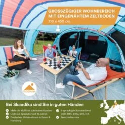 Skandika Gotland Tunneltent Voor 6 Personen, Grote Familietent In Racing-design, Ingenaaide Tentbodem, Waterdicht, 5000 Mm Waterkolom, Slaapcabine Met Scheidingswand, Muggennet (let Op, Komt Met Kleurfouten) -Buiten Kampeer Aanbieding 1200x1200 108