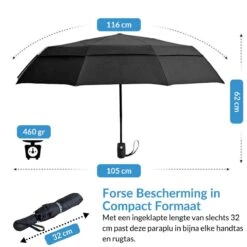 Volcan Stormparaplu Opvouwbaar - Stormparaplu's - Inklapbaar - Ø 105 Cm - Windproof Tot 100km P/u - Grote Paraplu - Automatisch - Zwart 12 Volcan Stormparaplu Opvouwbaar - Stormparaplu's - Inklapbaar - Ø 105 Cm - Windproof Tot 100km P/u - Grote Paraplu - Automatisch - Zwart -Buiten Kampeer Aanbieding 1200x1200 1184