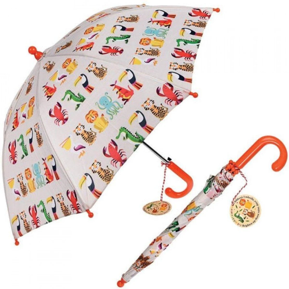 Rex London Kinderparaplu - Vrolijke Diertjes 1 Rex London Kinderparaplu - Vrolijke Diertjes