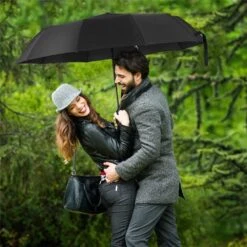 Paraplu - Stormparaplu - Automatisch Uitklapbaar - Opvouwbaar - Zwart - 110 Cm XL - Open En Dicht Knop - Stormbestendig Tot 140 K/m -Buiten Kampeer Aanbieding 1200x1200 1275