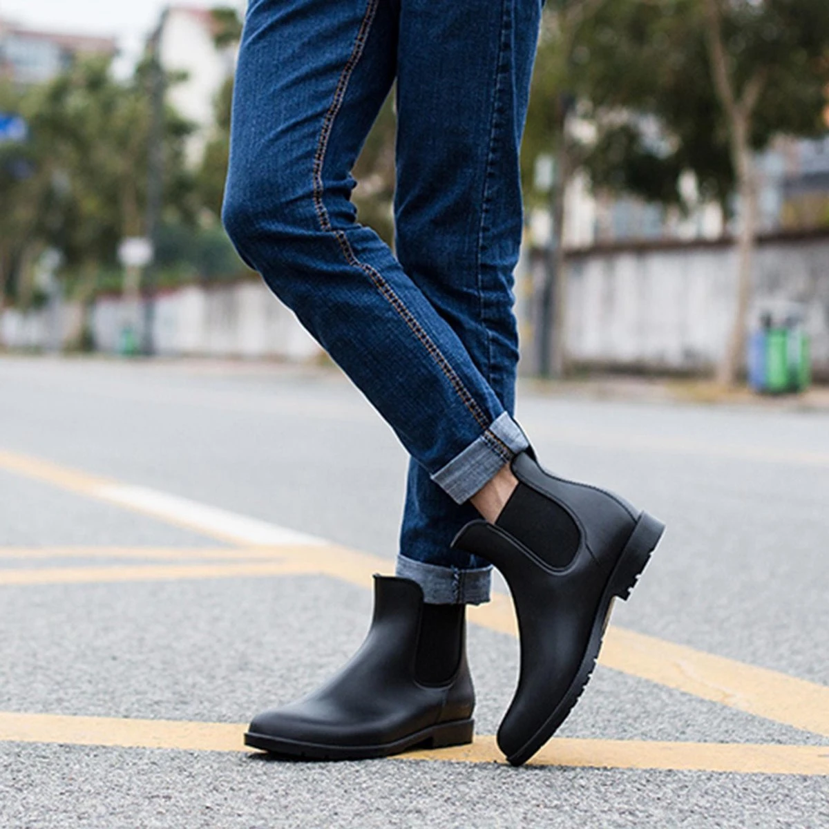 Geweo Regenlaarzen - Wellington Chelsea Laarzen - Kerstmis - Kerstfeest - Christmas Gift - Kort Boots - Waterdichte - Dames - Zwart - Maat 37 7 Geweo Regenlaarzen - Wellington Chelsea Laarzen - Kerstmis - Kerstfeest - Christmas Gift - Kort Boots - Waterdichte - Dames - Zwart - Maat 37 - Afbeelding 7