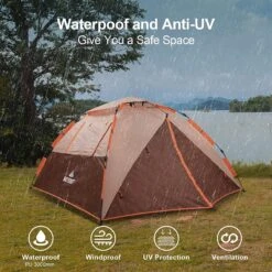 Merkloos Kamping Tent / Absolutely Waterproof, Lightweight Camping Tent With - Tent Ideal For Camping In The Garden, Dome Tent, -Buiten Kampeer Aanbieding 1200x1200 139