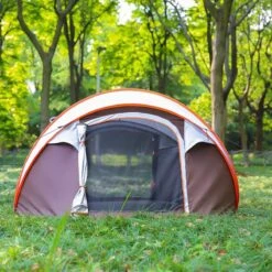 Fly Lab Luxe Pop Up Tent - Kampeer Tent - Grijs/Oranje - 4 Persoons -Buiten Kampeer Aanbieding 1200x1200 145