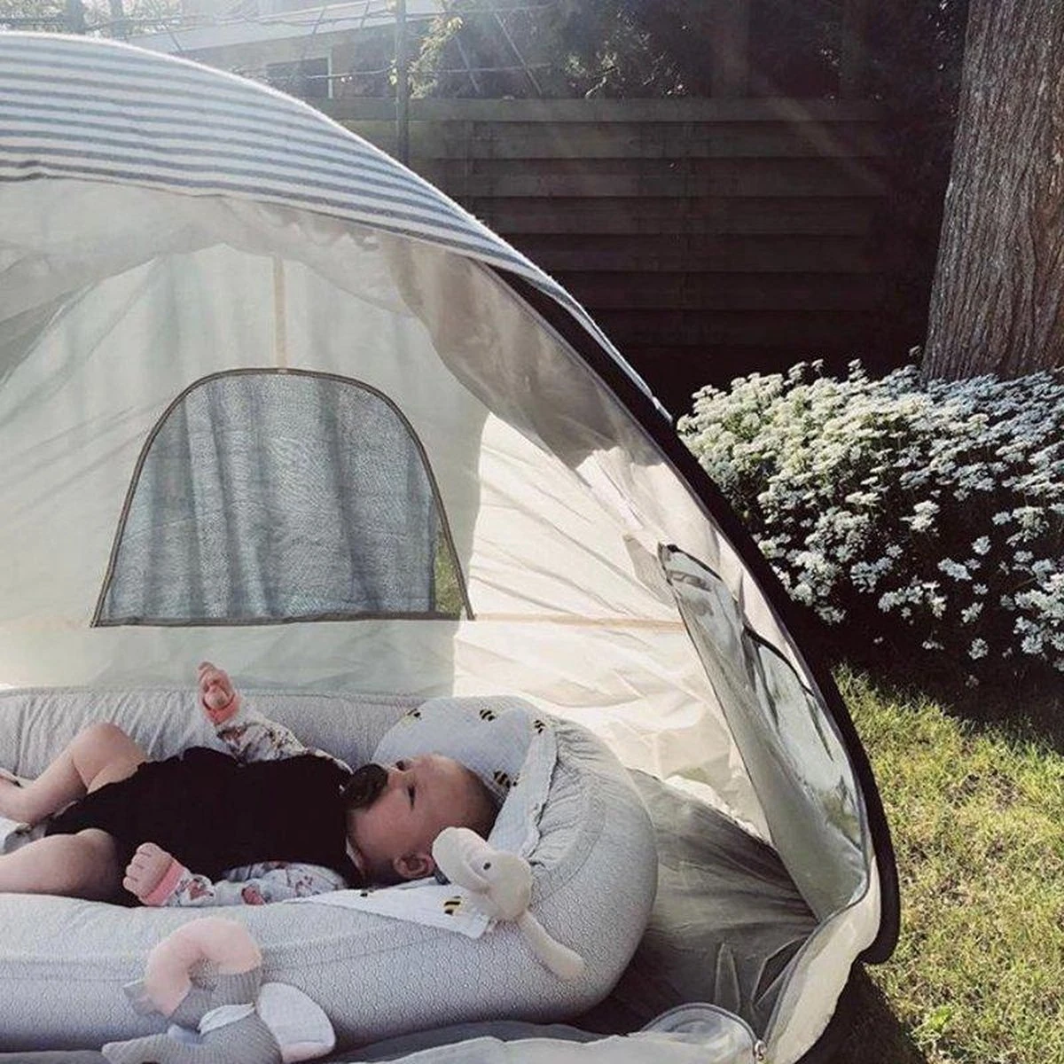 Deryan Luxe Pop Up Strandtent - Anti-UV 50+ - Cream 5 Deryan Luxe Pop Up Strandtent - Anti-UV 50+ - Cream - Afbeelding 5