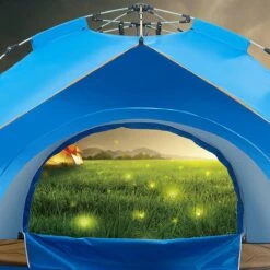 Fish Life Waterdichte Tent - Lichtgewicht Tent - Tent Voor 2-4 Personen - 200*200*140 Cm - Outdoor Camping Tent - Licht Blauw -Buiten Kampeer Aanbieding 1200x1200 211