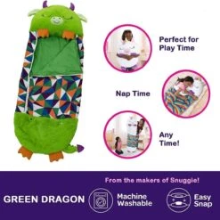 Draak Slaapzak -160 Cms | Kinderslaapzak | Slaapzak Junior | Nappers | Children Sleeping Bag | Kinderen Slaapzak | Super Soft 2 In 1 Fun Pillow &Sleepy For Boys | Draak Slaapzak | Zachte Slaapzak | Knuffel Slaapzak | 2 In 1 Slaapzak | Kinderen -Buiten Kampeer Aanbieding 1200x1200 236