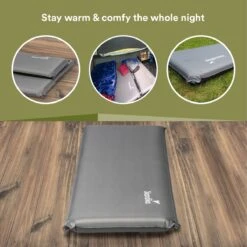 Skandika Easy Single Zelfopblaasbaar Slaapmat – Slaapmat – Slaapmat Zelfopblazend – Logeerbed – Polyester, PVC - Premium Zelfopblazend Luchtbed, Antislip-materiaal, Ideaal Voor Camping – Outdoor, Camping – Kamperen – 196 X 60 X 10 Cm – 3.2kg - Grijs -Buiten Kampeer Aanbieding 1200x1200 457