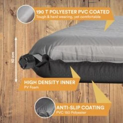 Skandika Easy Single Zelfopblaasbaar Slaapmat – Slaapmat – Slaapmat Zelfopblazend – Logeerbed – Polyester, PVC - Premium Zelfopblazend Luchtbed, Antislip-materiaal, Ideaal Voor Camping – Outdoor, Camping – Kamperen – 196 X 60 X 10 Cm – 3.2kg - Grijs -Buiten Kampeer Aanbieding 1200x1200 460