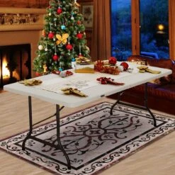 Casaria Tuintafel Opvouwbaar – Met Draaggreep 220x70 Cm – Wit -Buiten Kampeer Aanbieding 1200x1200 692