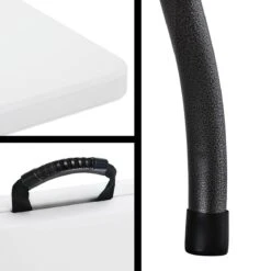 Casaria Tuintafel Opvouwbaar – Met Draaggreep 220x70 Cm – Wit -Buiten Kampeer Aanbieding 1200x1200 695