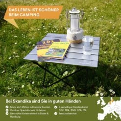 Skandika Ruka S Kleine Campingtafel – Campingtafels - Aluminium Campingtafel, Opvouwbaar, Zeer Licht, Eenvoudig Te Monteren, Stabiele Standaard - Opvouwtafel Voor Kamperen, Tenten Wandelen, Reizen, Thuis, Tuin – Tot Max. 20 Kg. - Grijs -Buiten Kampeer Aanbieding 1200x1200 707