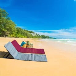 Strandmat Opvouwbaar Met Schouderband - Strandstoel Grijs 145x47x52 -Buiten Kampeer Aanbieding 1200x1200 738