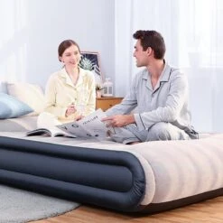 Sable Luxe Queen Size 2 Persoons Luchtmatras Met Ingebouwd Kussen, Opblaasbaar Luchtbed Met Ingebouwde Elektrische Pomp Voor Kamperen, Reizen Of Overnachtende Gasten Of Festival -Buiten Kampeer Aanbieding 1200x1200 807