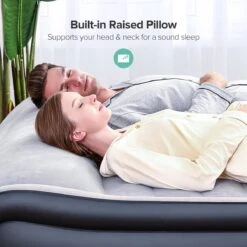 Sable Luxe Queen Size 2 Persoons Luchtmatras Met Ingebouwd Kussen, Opblaasbaar Luchtbed Met Ingebouwde Elektrische Pomp Voor Kamperen, Reizen Of Overnachtende Gasten Of Festival -Buiten Kampeer Aanbieding 1200x1200 810