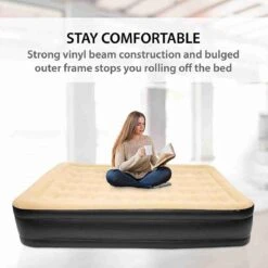 Merkloos Avenli 88030 Hoog Verhoogd Gevlokt Luchtbed | Queensize | Ingebouwde Pompen | Snelle En Gemakkelijke Inflatie -Buiten Kampeer Aanbieding 1200x1200 824