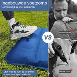 Hikr® Slaapmat 10cm+ Dikte - Comfortabel Luchtmatras - Zelfopblazend Met De Voet - TPU+40D Nylon - Slaapmatje Eenpersoons En Uit Te Breiden Tot Tweepersoons - Slaapmat Met Ingebouwde Pomp -Buiten Kampeer Aanbieding 1200x1200 825