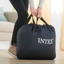 Intex Luchtbed - Twijfelaar - 137 X 191 X 33 Cm - Grijs - Met Ingebouwde Pomp, Hoeslaken Antraciet En Reparatieset -Buiten Kampeer Aanbieding 1200x1200 856