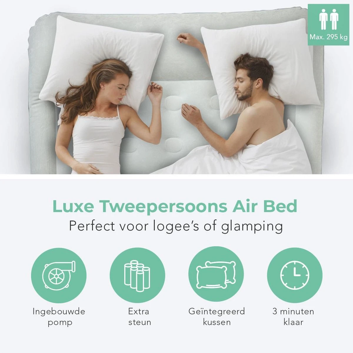 LifeGoods Luchtbed - 2 Persoons - Met Ingebouwde Pomp - Incl. Draagtas En Reparatiekit 2 LifeGoods Luchtbed - 2 Persoons - Met Ingebouwde Pomp - Incl. Draagtas En Reparatiekit - Afbeelding 2