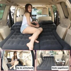 Merkloos Auto Luchtbed - Multifunctioneel - Achterbank - 2 Persoons - Opblaasbaar Bed - Luchtmatras - Reizen - Vakantie - Kamperen - Inclusief Elektrische Pomp - Zwart -Buiten Kampeer Aanbieding 1200x1200 916
