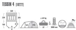 High Peak Tessin 4 Koepeltent - 4-Persoons - Grijs -Buiten Kampeer Aanbieding 1200x478