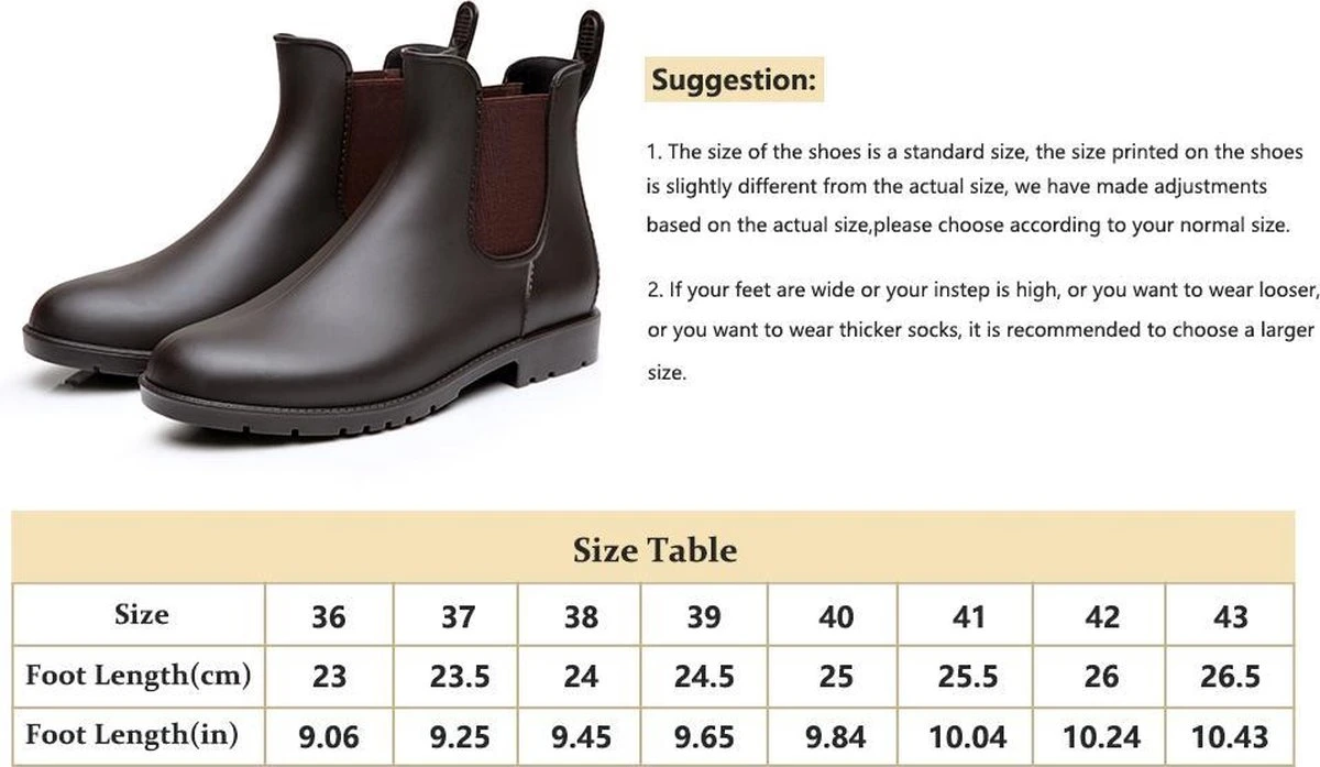 Geweo Regenlaarzen - Wellington Chelsea Laarzen - Kerstmis - Kerstfeest - Christmas Gift - Kort Boots - Waterdichte - Dames - Zwart - Maat 37 6 Geweo Regenlaarzen - Wellington Chelsea Laarzen - Kerstmis - Kerstfeest - Christmas Gift - Kort Boots - Waterdichte - Dames - Zwart - Maat 37 - Afbeelding 6