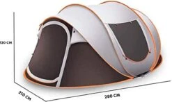 Fly Lab Luxe Pop Up Tent - Kampeer Tent - Grijs/Oranje - 4 Persoons -Buiten Kampeer Aanbieding 1200x714