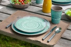 Bo-Camp Servies Halo - 12 Delig Melamine - Aqua -Buiten Kampeer Aanbieding 1200x800 211
