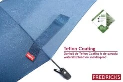 Merkloos Fredricks - Sterke Compacte Opvouwbare Tasformaat Paraplu - Stormbestendig >100 Km/u - Opent En Sluit Automatisch - Ø 97cm - Waterafstotende Teflon Coating - Sneldrogend - Donkerblauw -Buiten Kampeer Aanbieding 1200x800 225