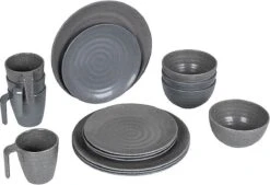 Bo-Camp Campingservies - 100% Melamine - 16-delig - Stone - Grijs 33 Bo-Camp Campingservies - 100% Melamine - 16-delig - Stone - Grijs -Buiten Kampeer Aanbieding 1200x820 4