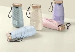 Paraplu Plaza Lichtgewicht Paraplu | Mini Paraplu | Handtas Paraplu | Elegante Licht Roze Paraplu Eco Vriendelijk, Waterdicht En UV Beschermend