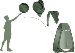 NordFalk Douchetent Pop-up 190 Cm - Camping Douche - Omkleedtent - Incl. Tentharingen En Draagtas - Groen -Buiten Kampeer Aanbieding 1200x848