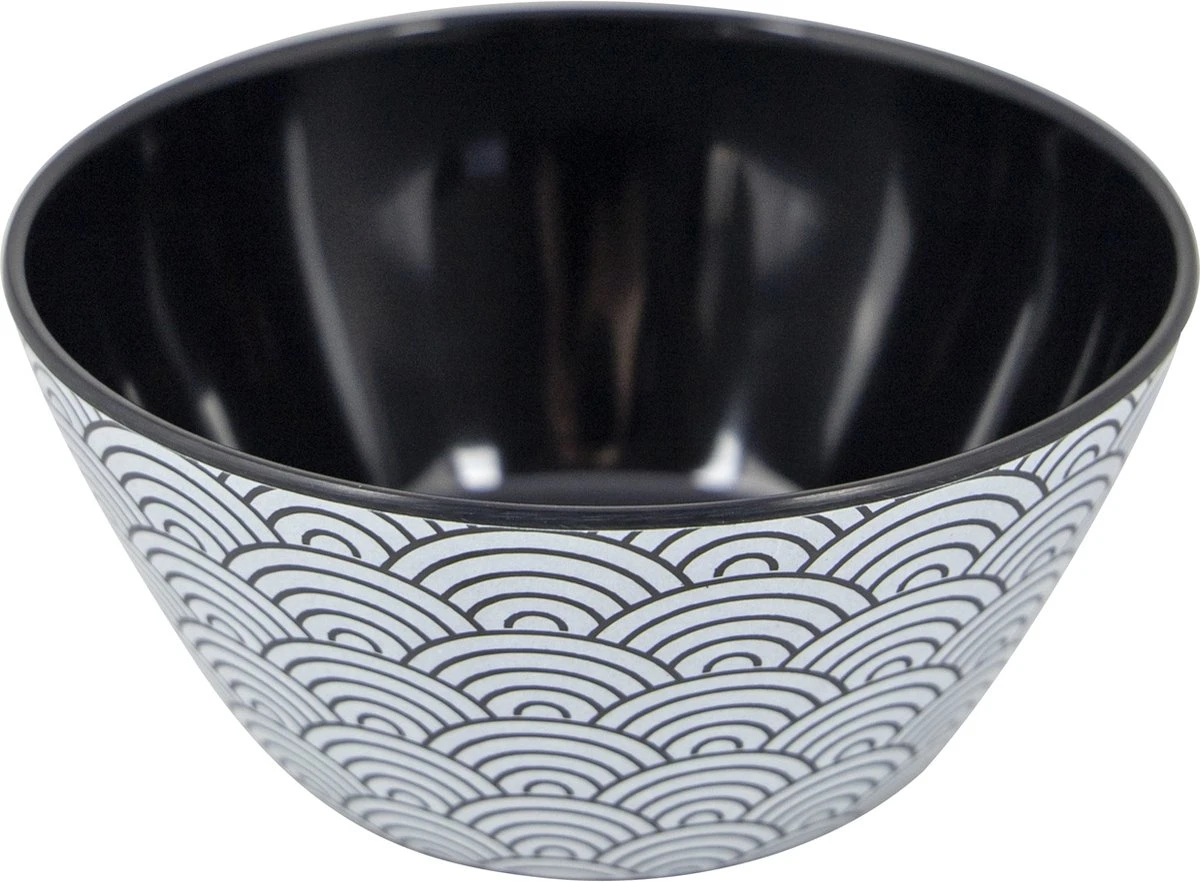 Bo-Camp Servies - Mix & Match - 16 Delig - Zwart/Wit 2 Bo-Camp Servies - Mix & Match - 16 Delig - Zwart/Wit - Afbeelding 2