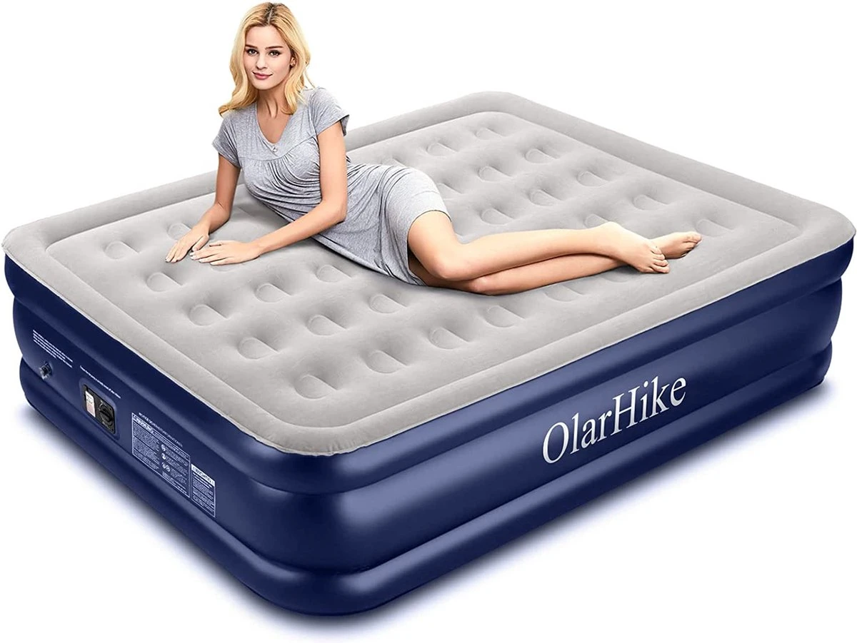 OlarHike Queen Size Luchtmatras Met Geïntegreerde Elektrische Pomp, Zelfopblazend Luchtbed, Voor 2 Personen, Premium Gastenbed, Opblaasbaar Matras Voor Camping Of Thuisgebruik, 203 X 152 X 46 Cm 1 OlarHike Queen Size Luchtmatras Met Geïntegreerde Elektrische Pomp, Zelfopblazend Luchtbed, Voor 2 Personen, Premium Gastenbed, Opblaasbaar Matras Voor Camping Of Thuisgebruik, 203 X 152 X 46 Cm