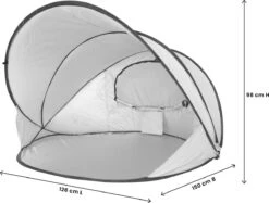 Deryan Luxe Pop Up Strandtent XXL - Anti-UV 50+ - Zilver -Buiten Kampeer Aanbieding 1200x907