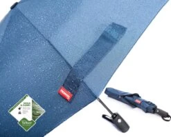 Merkloos Fredricks - Sterke Compacte Opvouwbare Tasformaat Paraplu - Stormbestendig >100 Km/u - Opent En Sluit Automatisch - Ø 97cm - Waterafstotende Teflon Coating - Sneldrogend - Donkerblauw -Buiten Kampeer Aanbieding 1200x967 4