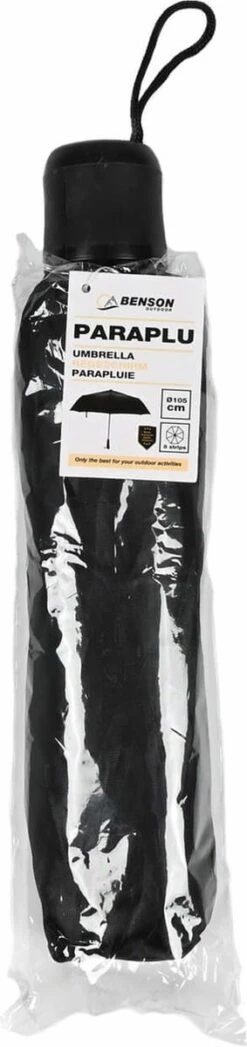 Benson Paraplu - Zwart 105 Cm - 8 Banen -Buiten Kampeer Aanbieding 283x1200