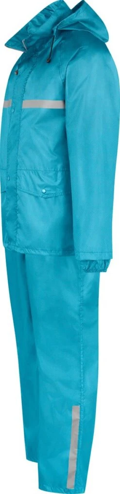 BJØRNSON Dusch Regenpak Dames & Heren - Waterdicht - Maat 3XL - Aqua Blauw -Buiten Kampeer Aanbieding 292x1200