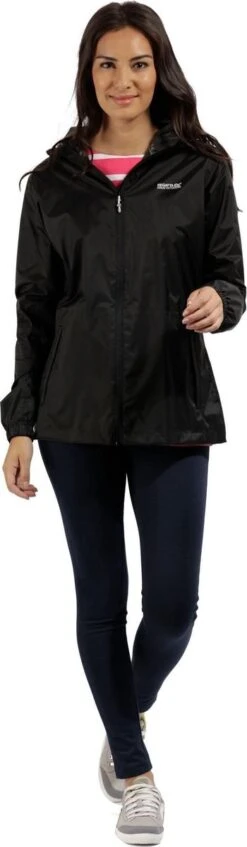 Regatta Pack-It II Regenjas - Maat 44 - Vrouwen - Zwart -Buiten Kampeer Aanbieding 350x1200