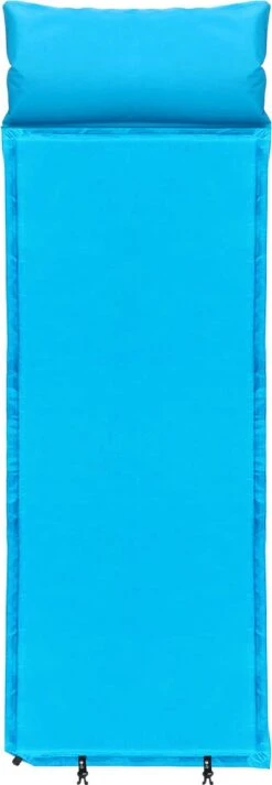 Springos Slaapmat | Zelfopblazend | 186 Cm | Inclusief Hoes & Hoofdkussen | Lichtblauw -Buiten Kampeer Aanbieding 416x1200